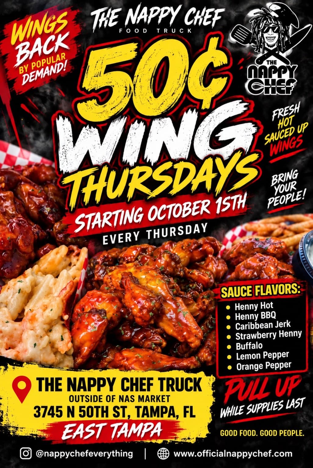 Nappy Truck weekly schedule flyer